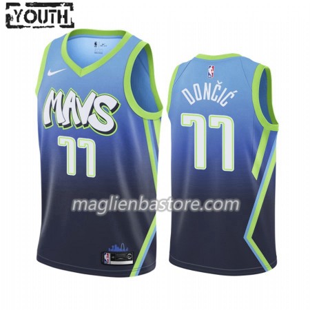Maglia NBA Dallas Mavericks Luka Doncic 77 Nike 2019-20 City Edition Swingman - Bambino